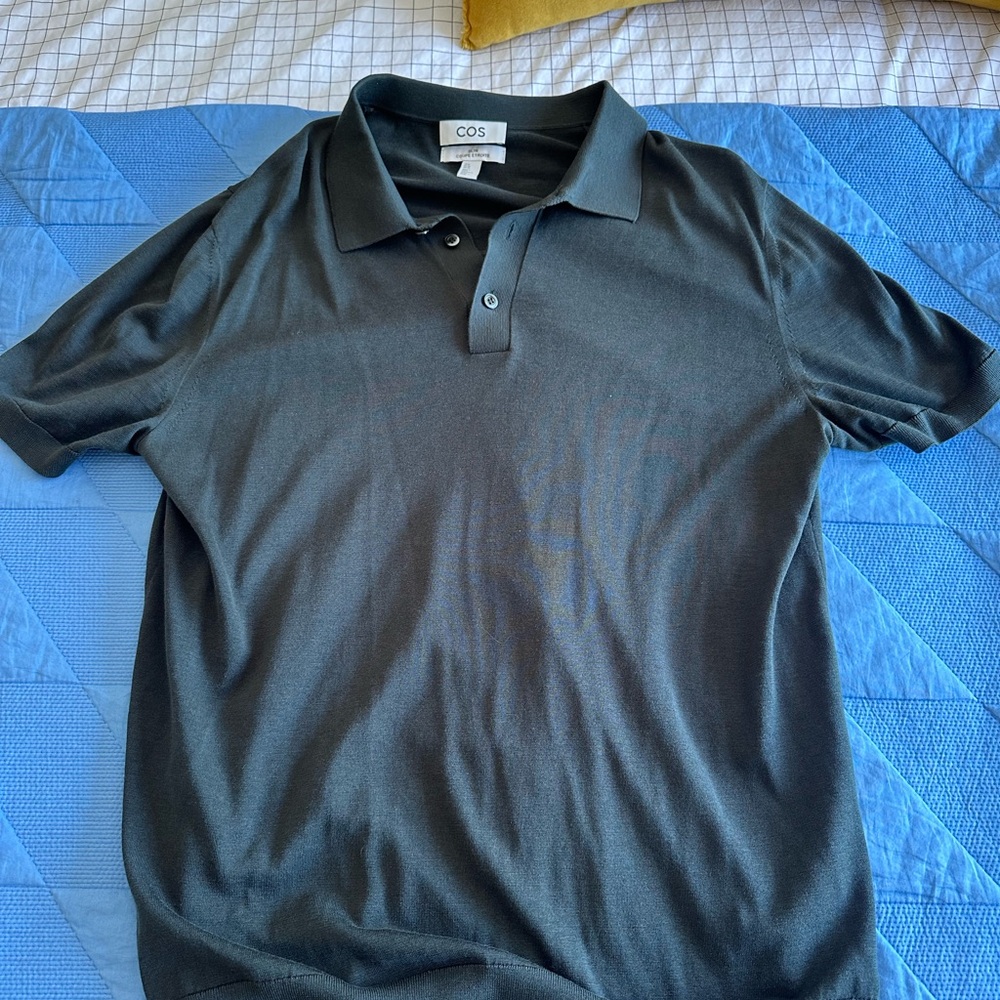 COS Men's Dark Green Polo Shirt